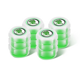 Set van 4 verlichte ventieldoppen met logo – LuxaGlow