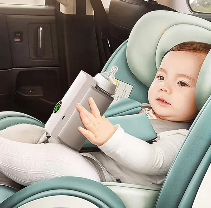 Draagbare Baby Flesverwarmer – 6 Instelbare Warmtestanden & Temperatuurregeling voor Onderweg