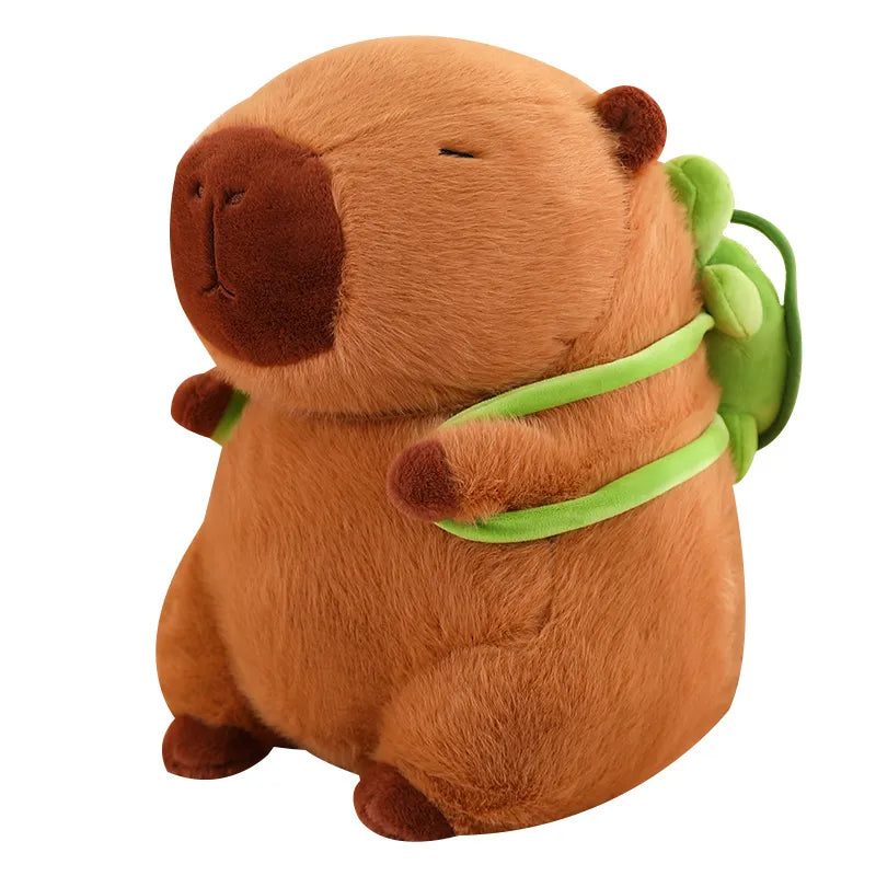 Knuffelige Capybara met Schildpaddenrugzak – TurtleBuddy