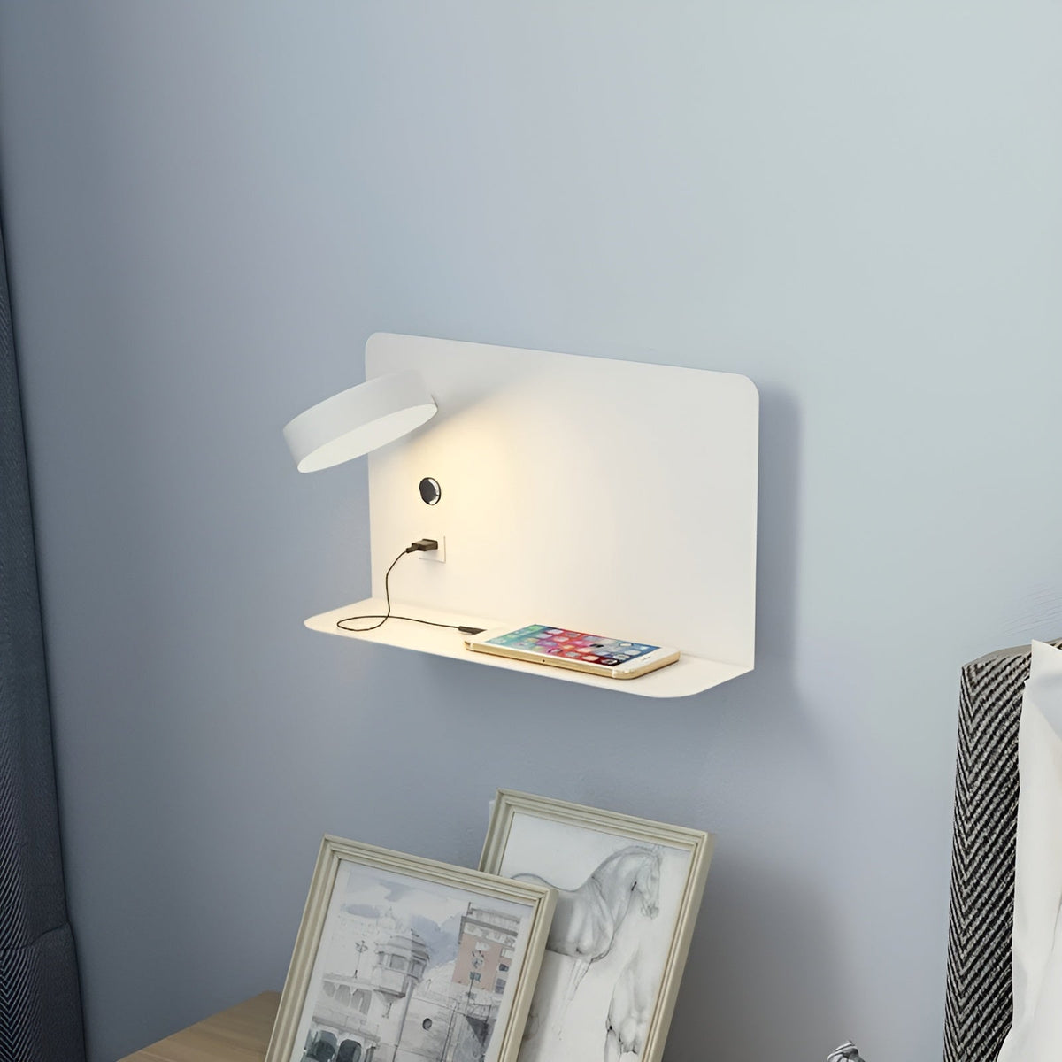 LED-Wandlamp met USB-oplader en schakelaar - GlowPort