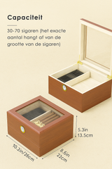 Luxe sigaren humidor met hygrometer | Sigarenaccessoire | Stijlvolle sigarenbox met bevochtiger en cederhouten binnenkant