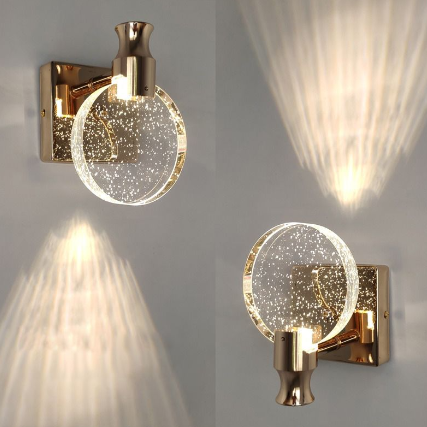 Luxe ronde kristallen wandlamp – Celestia