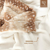 WILDCOZY – Knusse Berenveldeken met Hertenmotief – Omkeerbaar Pluche Comfort