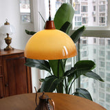 Retro Amber Glazen Boerderij Hanglamp – Vintage Charme met Rustieke Elegant