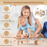 Educatieve Houten Muziektafel voor Kinderen - Inclusief Xylofoon, Trommels en Beuken!