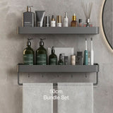 AquaShelf – Elegante Wandplank voor de Badkamer met Handdoekhouder & Boorvrije Montage