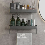 AquaShelf – Elegante Wandplank voor de Badkamer met Handdoekhouder & Boorvrije Montage