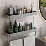 AquaShelf – Elegante Wandplank voor de Badkamer met Handdoekhouder & Boorvrije Montage