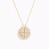 Milara 2-in-1 hart- en klavert pendant voor vrouwen | geluk amulet en sprankelend hanger