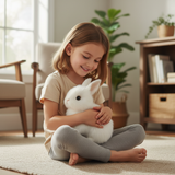 BunnyLoom Interactief Pluche | Gemotoriseerd Kinetisch Hopsysteem | Hypoallergene Synthetische Vezel Chassis | Batterij-aangedreven Sensorisch Speelgoed (AA) | 22cm Hoge-Dichtheid Elektronisch Pluche