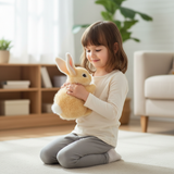 BunnyLoom Interactief Pluche | Gemotoriseerd Kinetisch Hopsysteem | Hypoallergene Synthetische Vezel Chassis | Batterij-aangedreven Sensorisch Speelgoed (AA) | 22cm Hoge-Dichtheid Elektronisch Pluche