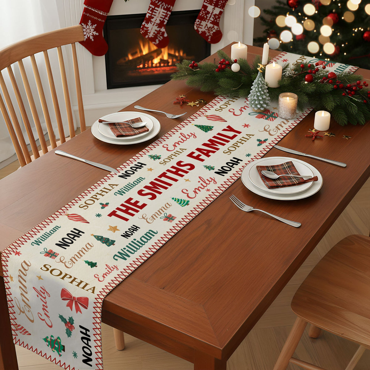 ChristmasRunner | Dek de tafel voor herinneringen die een leven lang meegaan met een tafelloper die het hart van elk gezin viert