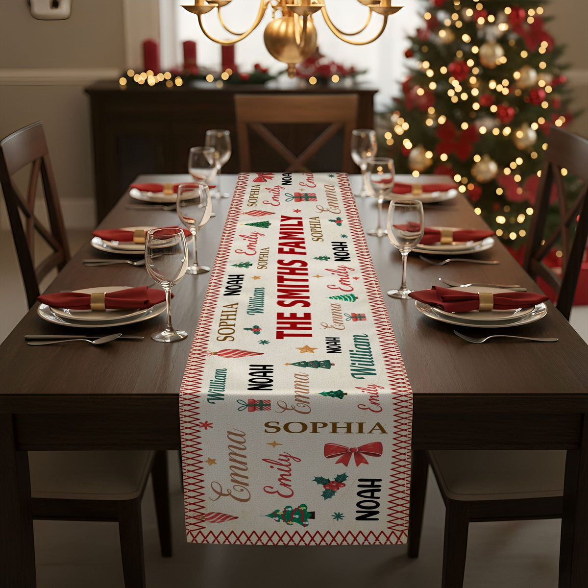 ChristmasRunner | Dek de tafel voor herinneringen die een leven lang meegaan met een tafelloper die het hart van elk gezin viert