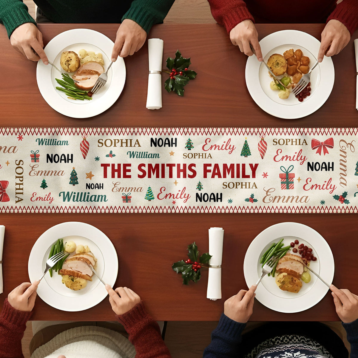 ChristmasRunner | Dek de tafel voor herinneringen die een leven lang meegaan met een tafelloper die het hart van elk gezin viert
