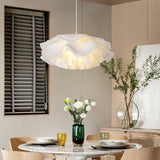 Bloemvormige Witte Hanglamp – Elegante LED Plafondlamp met Verstelbare Hoogte