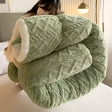 Fluff Fusion Dekbed - Dikke dubbelzijdige dekbed met vulling - Geometrisch pluche dekbed - Machinewasbaar