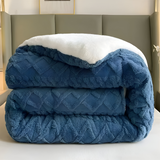 Fluff Fusion Dekbed - Dikke dubbelzijdige dekbed met vulling - Geometrisch pluche dekbed - Machinewasbaar