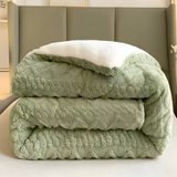 Fluff Fusion Dekbed - Dikke dubbelzijdige dekbed met vulling - Geometrisch pluche dekbed - Machinewasbaar