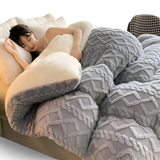Fluff Fusion Dekbed - Dikke dubbelzijdige dekbed met vulling - Geometrisch pluche dekbed - Machinewasbaar