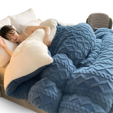Fluff Fusion Dekbed - Dikke dubbelzijdige dekbed met vulling - Geometrisch pluche dekbed - Machinewasbaar