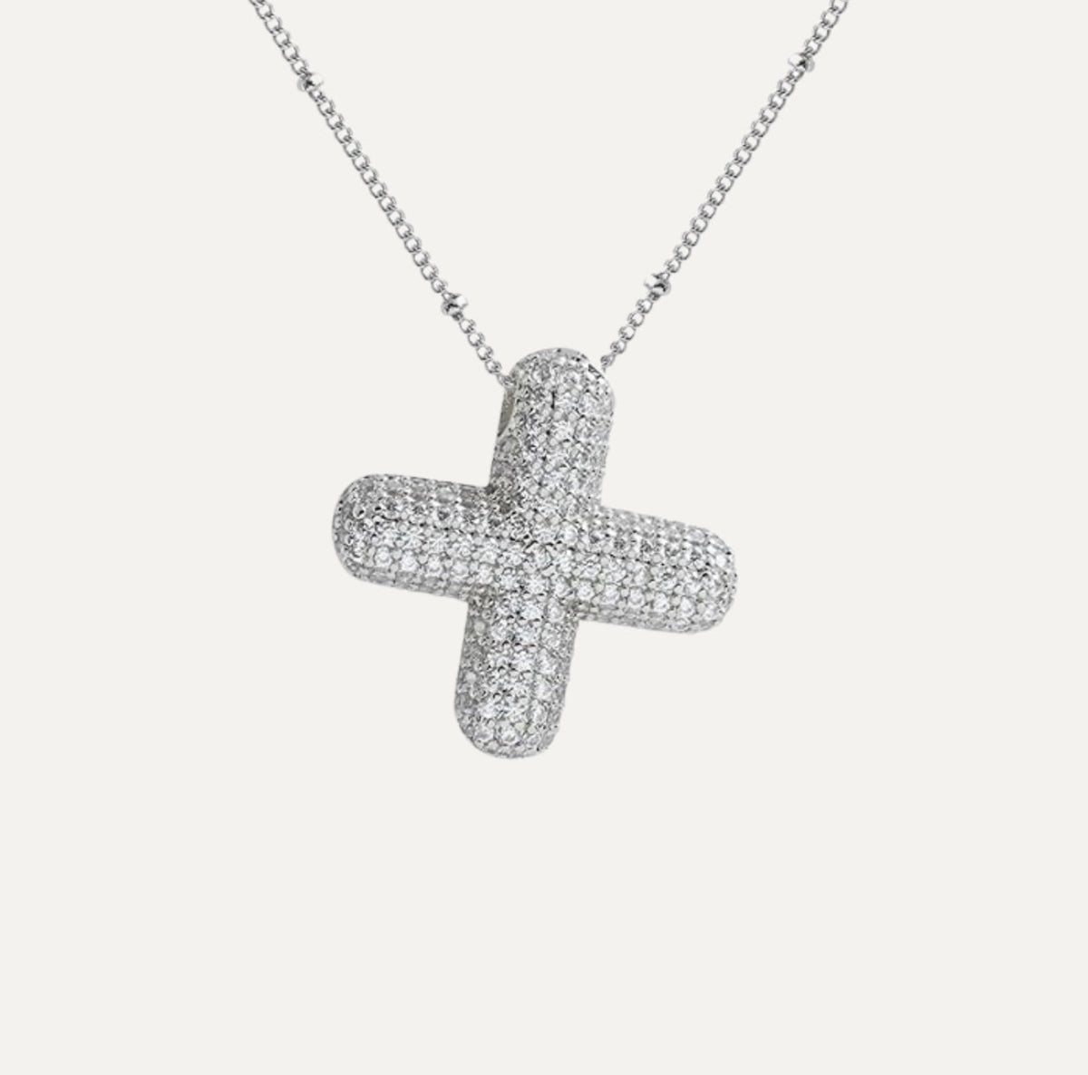 Dames Ketting – Initial Hanger – Fonkelende Stenen – Verfijnde Schakelketting – Statement Sieraad