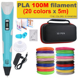 3D-printpen DIY-tekenpen met 200M PLA-filament, cadeau voor kinderen