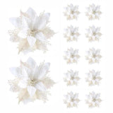 GLOWPETAL – 14,5 cm grote glinsterende kerstbloemen in Roze, Rood en Goud