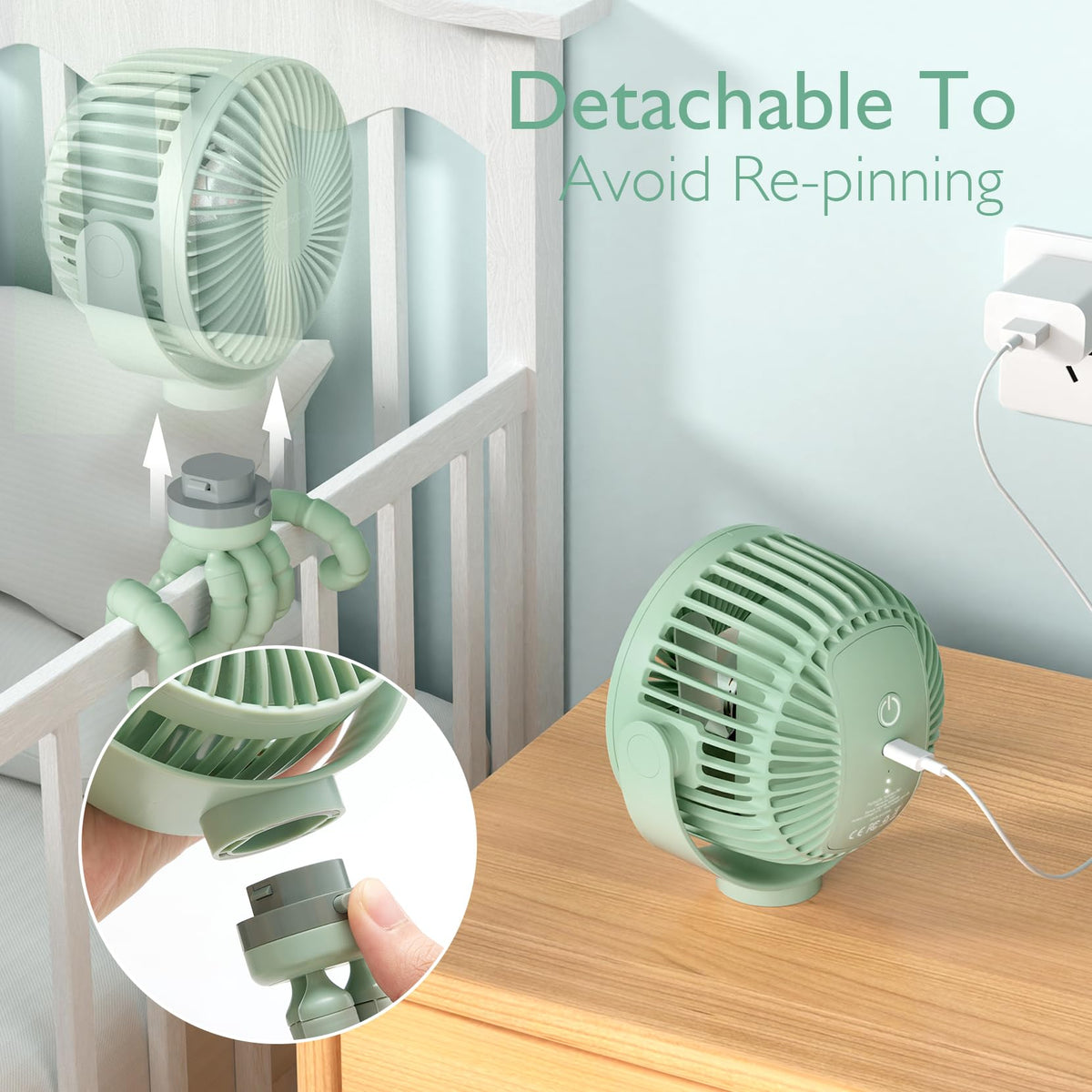 USB Oplaadbare Handheld Koelventilator voor Reizen