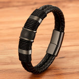 Armband in geweven leerstijl