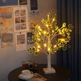 Kerstmis Groene Bladeren LED Boom – Warm Witte Feestelijke Batterij-Aangedreven Verlichting
