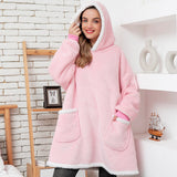 Ultra Zachte Fleece En Wol Hoodie Deken Voor Comfort En Warmte Thuis
