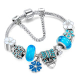 925 Sterling zilveren armband met bloemencharms | Elegante dames sieraad cadeau