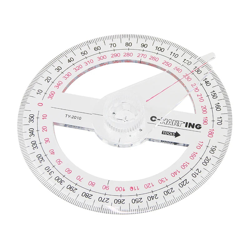 2x ronde gradenboog 360° met zwenkarm | Geometrisch meetgereedschap | Protractorset voor schoolgebruik