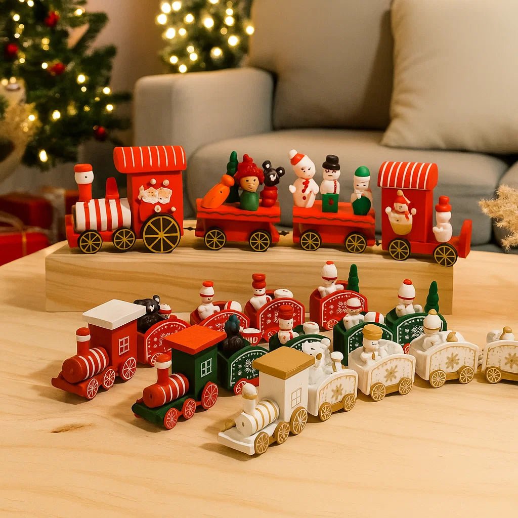 NORTHLINE – Feestelijke Trein Kerstdecoratie van Hout en Kunststof