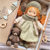 Katoenen Waldorf Pop met Kawaii Details en Stoffen Verpakking