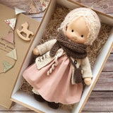 Katoenen Waldorf Pop met Kawaii Details en Stoffen Verpakking