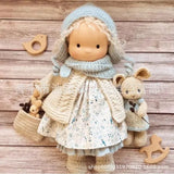 Katoenen Waldorf Pop met Kawaii Details en Stoffen Verpakking