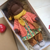Katoenen Waldorf Pop met Kawaii Details en Stoffen Verpakking