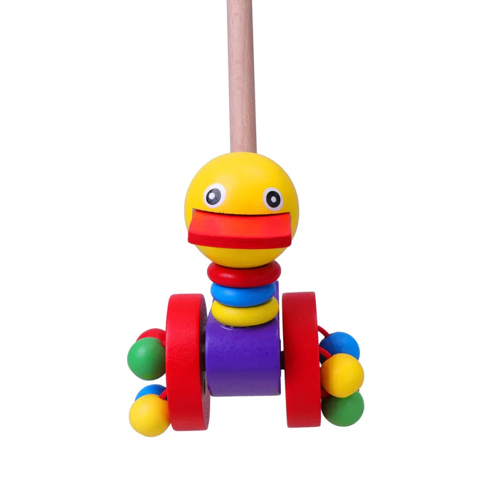 Dino Pusher Speelwagen voor Baby's - Educatief Houten Speelgoed voor Kleintjes