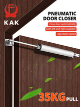 KAK Soft Closing Automatische Deursluiter - 35KG Pneumatisch, Instelbare Snelheid, Positionering Deurstoppers, Beschermhouder Hardware
