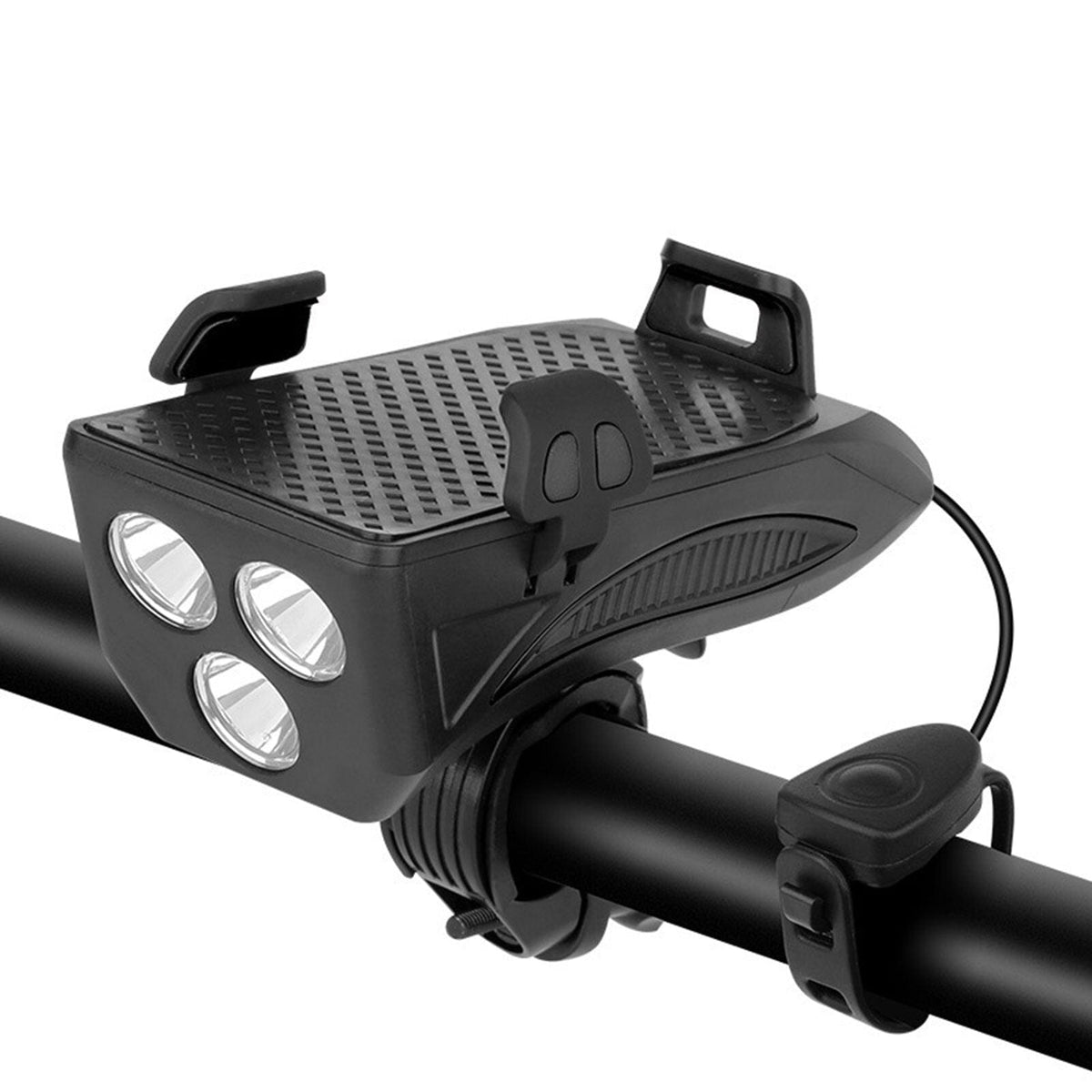 RideLight | 4-in-1 Multifunctionele Fietslamp | Telefoonhouder | Powerbank | Claxon | Schokbestendig | Waterdicht | 400 Lumen | 3 Lichtstanden | Universele Compatibiliteit | Eenvoudige Installatie