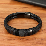 Armband in geweven leerstijl