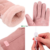 Verwarmde Handschoenen voor Dames UK – Dames Thermische Waterdichte Winterhandschoenen met Touchscreen & USB Oplaadbaar Warm Ontwerp