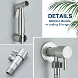 AquaGleam - Roestvrijstalen Bidet-Sproeikop met Wandbevestiging