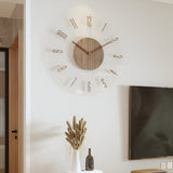 ClearWood Stille Wandklok – Eigentijds Hout‑en‑Acryl Design