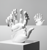 Mosaïek-Hand Standbeeld - Abstracte Hars Glitch Handpalm Figurine Ornament