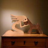 Paws of Love - Hond en Mens Handgemaakte Houten Sculptuur - Symbool voor Eeuwige Verbondenheid