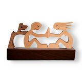 Paws of Love - Hond en Mens Handgemaakte Houten Sculptuur - Symbool voor Eeuwige Verbondenheid