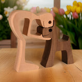 Paws of Love - Hond en Mens Handgemaakte Houten Sculptuur - Symbool voor Eeuwige Verbondenheid