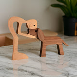 Paws of Love - Hond en Mens Handgemaakte Houten Sculptuur - Symbool voor Eeuwige Verbondenheid